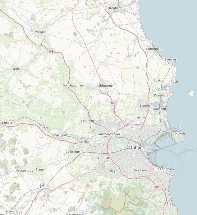 Map of north Dublin, Meath and Kildare with the towns we cover